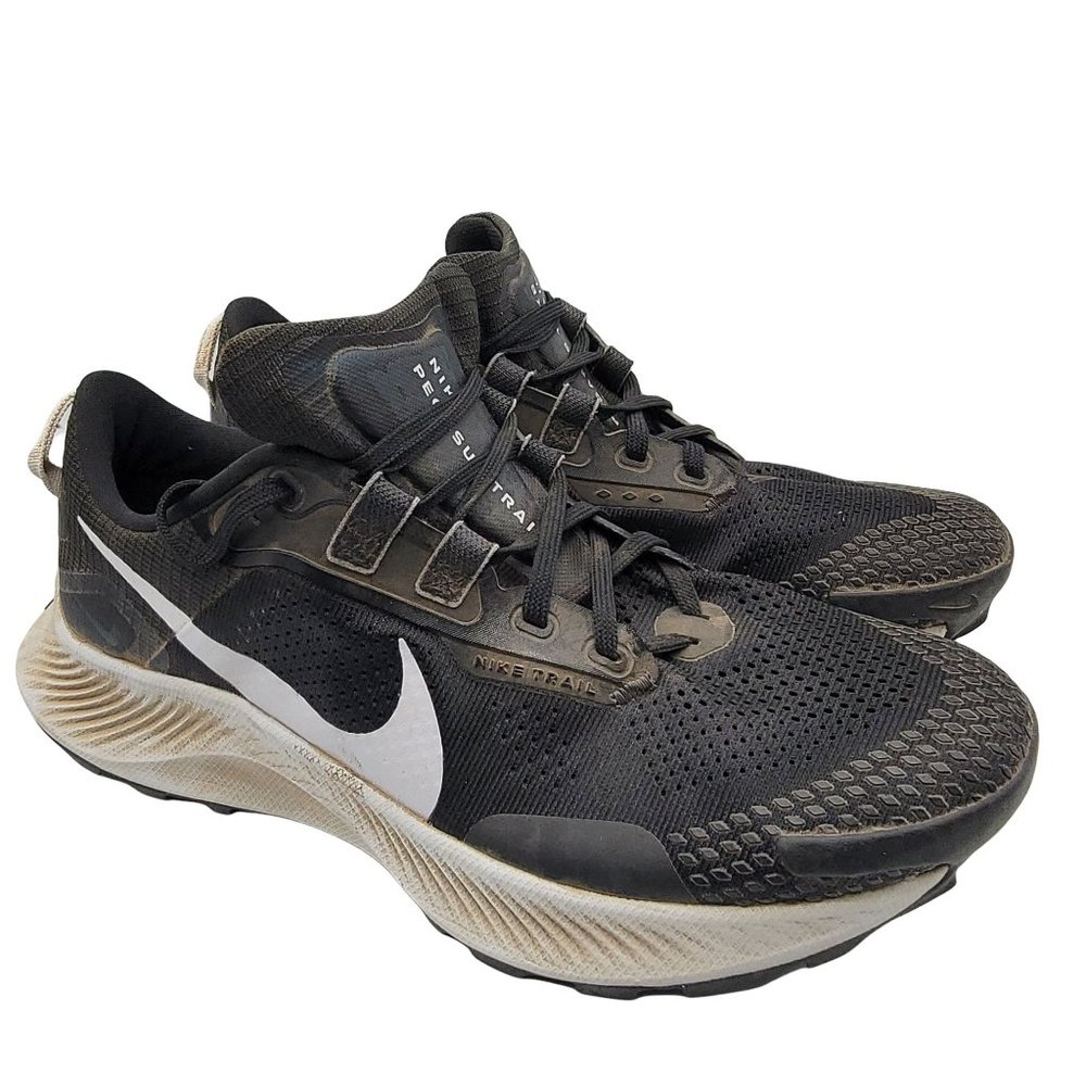 Nike Pegasus Trail 3 Womens 8.5 Running Shoes Black Platinum DA8698-001